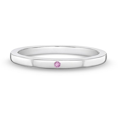 Girl's Thin CZ Band Sterling Silver Ring - In Season Jewelry