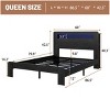 FURNIinspire Beds Modern Queen Bed Frame, Wood Platform Bed with Simple Headboard, Noise Free, No Box Spring Needed, Black, 86.5"*60"*40.3" - 3 of 4