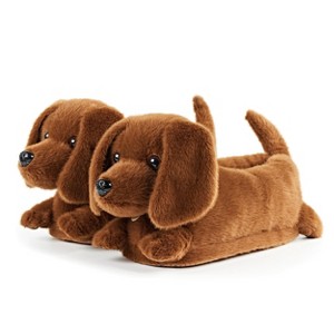 Oooh Yeah! Kid's Animal Hug Slippers (Birdie the Dachshund) - 1 of 4