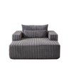75-Inch Corduroy Lounge Sofa Chair, No Assembly, Plush Corduroy Fabric, High-Resilience Sponge, Fluffy Sleeper Chaise with Backrest Pillow - 3 of 4