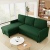 Celebalcony 77.2" Upholstered Sofa Bed, L Shaped Sectional Couch with Side Storage Package, Comfortable 3 Seat Sofa Couches for Apartment - 4 of 4