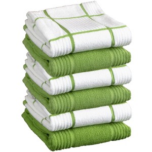 T-fal Solid and Check Parquet Kitchen Towel  Six Pack - 1 of 4