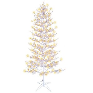 GE Winterberry Pre-Lit 7-FT White Branch Tree with Multicolor LED Microbright Lights - 1 of 4