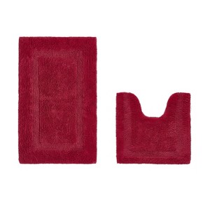 Lux Premium 100% Cotton Tufted Solid Reversible 2 Piece Bath Rug Set – Ultra-Soft, Water-Absorbent, Durable, Machine Washable Bathroom Rug - 1 of 4