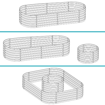 Large Dark Gray Galvalume Steel Raised Garden Bed