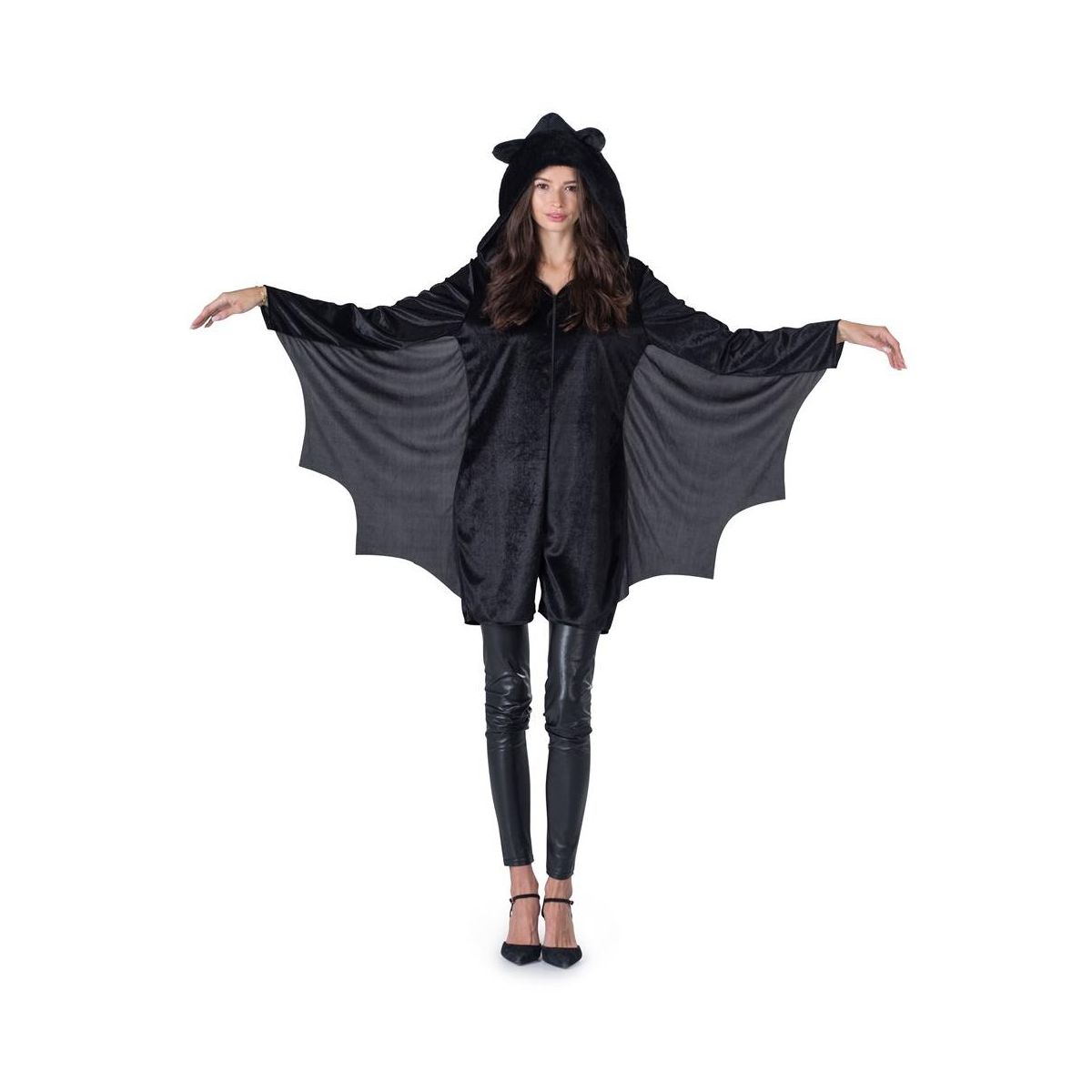 Dress Up America Bat Costume for Women - Adults Black Halloween Bat Jumpsuit
