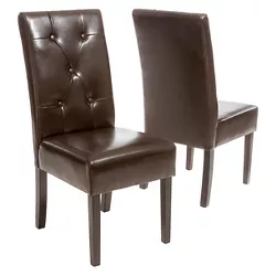 Taylor Bonded Leather Dining Chair Set 2ct - Christopher Knight Home