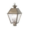 Livex Lighting Mansfield 3 - Light Post Light in  Vintage Pewter - 3 of 4