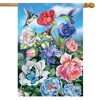Hummingbird and Roses Spring House Flag Floral Butterfly 28" x 40 Briarwood Lane - 2 of 4