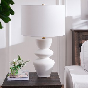 Hudson and Canal 25" Tall Table Lamp with Fabric Shade - 1 of 4