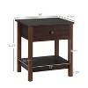 CIPACHO End Table with Drawer, Side Table with Top and Bottom Shelf for Small Spaces, Dark Brown - 3 of 4