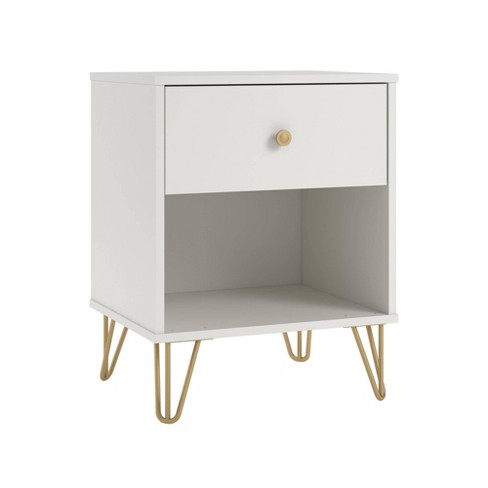 White and cheap gold nightstand target