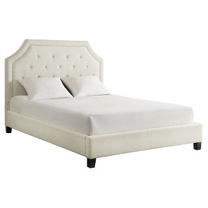 Inspire Q Parkside Button Tufted Platform Bed - Cream (King), Ivory