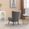 Living Room Chairs, Armless Accent Chair with Rubber Wooden Legs Modern Upholstered Corner Side Chair for Living Room, Bedroom, Office, Hotel - 4 of 4