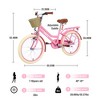 YONWAY 20 Inch Kids' Bicycles, Single Speed Bikes with Basket ＆ Adjustable Seat, Front V-Brake + Rear Coaster Brake for Kids Ages 8-12 - 3 of 4