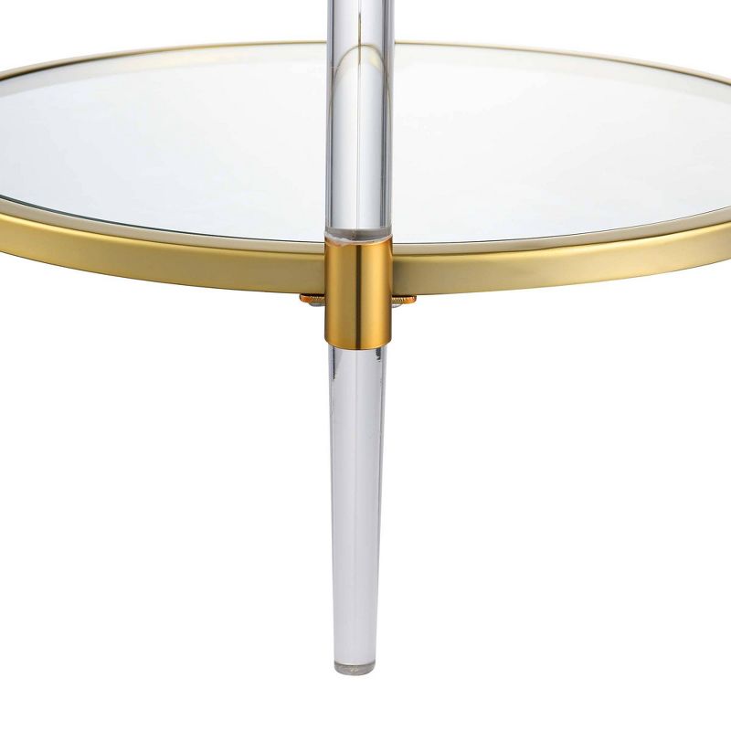 Royal Crest 2 Tier Acrylic Glass End Table Clear/Gold - Breighton Home, 5 of 8