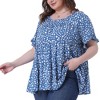 Agnes Orinda Women's Plus Size Polka Dots Casual Round Neck Flutter Sleeve Peplum Babydoll Blouses - 2 of 4