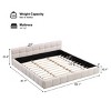 Upholstered Bed with Checkerboard Headboard, Chenille Fabric Platform Bed for Bedroom-Baofuwish - 4 of 4