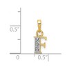 Black Bow Jewelry The Chloe Mini Diamond Accent initial F Pendant in 14k Yellow Gold - 3 of 4