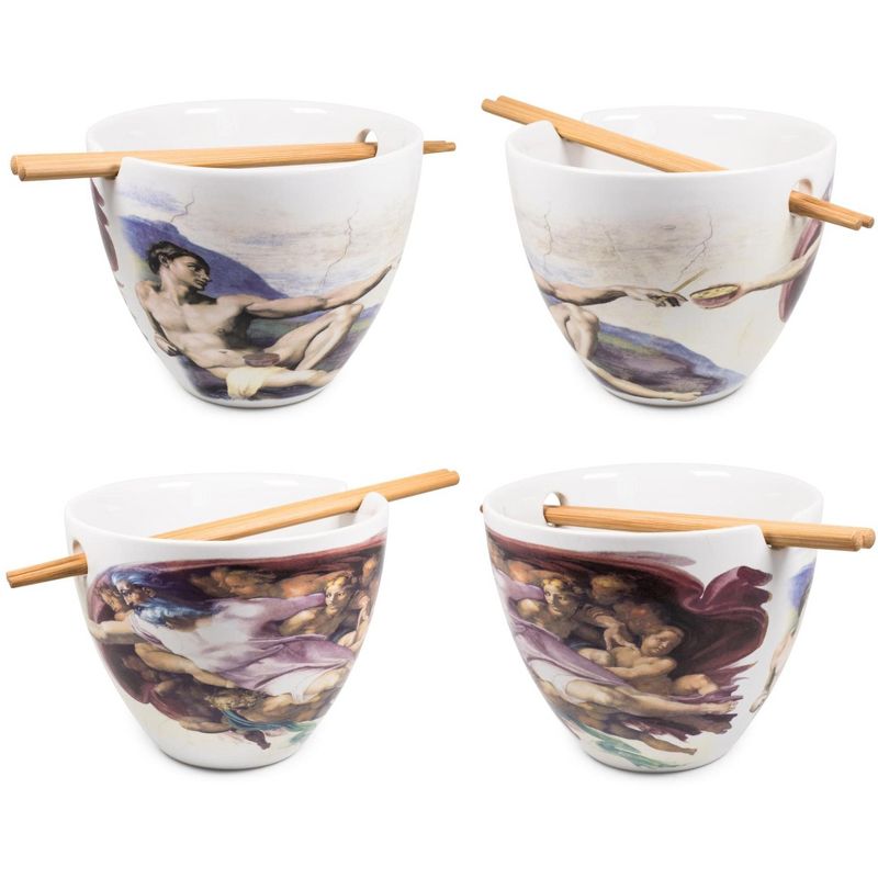 Boom Trendz Bowl Bop Sistine Chapel Japanese Dinner Set | 16-Ounce Ramen Bowl, Chopsticks, 2 of 7