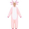 Joyfy Kids Halloween One Piece Pajama, Pink Zip-Up Hooded Jumpsuit Costume for Boys Girls Halloween Cosplay Dress Up Party - 2 of 4