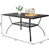 59" Rectangle Patio Table for 6, Metal Outdoor Dining Table with Umbrella Hole, All-Weather Steel Patio Dining Table for Lawn, Garden, Backyard - 3 of 4