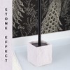 Evideco French Home Goods Modern Square Toilet Brush and Holder Set with Black Metallic Handle, Stone-Effect Design - 4 of 4