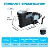 1.5HP Swimming Pool Pump – 110V Single Speed Above Ground Self-Priming Pump with 1100W High-Power Copper Motor for Quiet Performance - 2 of 4