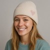 Anna-Kaci Women's Knit Beanie Hat with Embroidered Heart Detail and Folded Cuff - 2 of 4