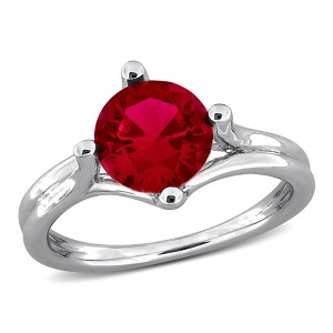 EVERLY JEWELRY | Multiple-color option in Sterling Silver Ring with Multiple color created gemstone Options. - 1 of 4