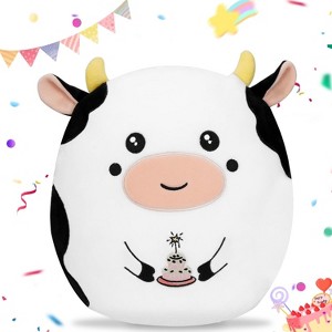 TITQWOP 14in Cow Plush Pillow Cute Stuffed Animal Cow Gifts for Girls Birthday Gift Holiday Party Decoration - 1 of 4