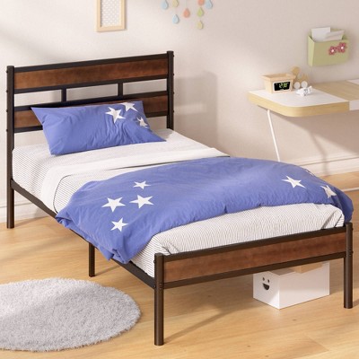 Roman Bamboo And Metal Platform Bed Frame Brown - Zinus : Target