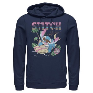 Men's Lilo & Stitch Surfing Stitch Pull Over Hoodie - 1 of 4
