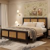 Bed Frame with Headboard, Bohemian Rattan Platform Bed Frame with Strong Metal Slats Support, No Box Spring Needed, Noise-Free Design - 4 of 4
