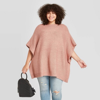 women's plus poncho sweater