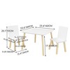 Ruvalino Seating Sets Kids Table and Chair Set Wooden Activity Play Set for Living Room Playroom, White, 27.56"*26.38"*3.74" - 3 of 4