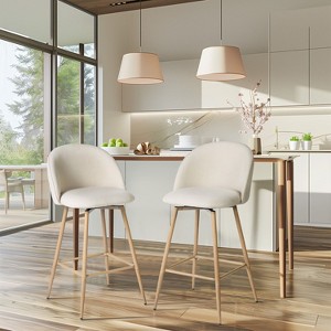 Homy Casa Swivel Counter Stool with Oak Legs, Set of 2 - 1 of 4