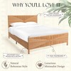 brafabhome Hand-woven Queen Bed Frame with Headboard and Footboard Bamboo Bed with Metal Frame and Metal Slats, No Box Spring Needed, 1000lbs - 4 of 4