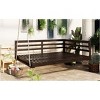 Full Size Acacia Wood Garden Porch Swing Bed,Wooden Outdoor Patio Hammock Swing Chair with Ropes,2 Person Hanging Patio Chair-Coolbibila - 3 of 4
