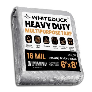 WHITE DUCK 8 oz Poly Tarpaulin Heavy-Duty Waterproof All-Weather Tarp for Construction, Farm, Commercial or Outdoor Use with Brass Eyelets - 1 of 4