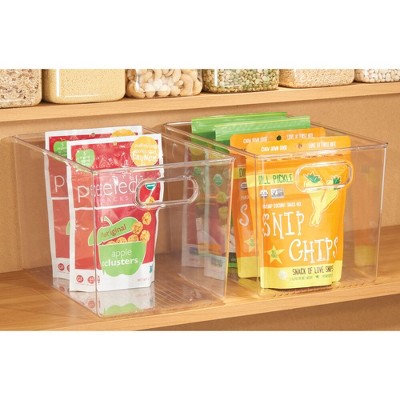 Clear BPA-Free Plastic Storage Bins with Handles - Set of 4