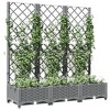 vidaXL Garden Planter Light Grey Polypropylene Large Planters - 47.2" x 15.7" x 47.8" Light Gray - 3 of 4
