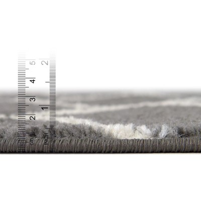7' Round Dark Gray/Ivory Trellis Synthetic Area Rug