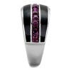 Slickblue Women’s Silver and Black Ring, Square-Cut Amethyst Crystals, Wide Band, Polished Stainless Steel, Size 5-10 - 4 of 4