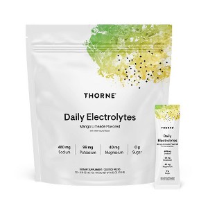 THORNE Daily Electrolytes, Zero Sugar, Low-Calorie Drink Mix, Mango Limeade, NSF Certified for Sport, Naturally Flavored, 30 Stick Packs - 1 of 4