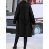 Clearlove Women's Long Winter Trench Coat Long Sleeve Notch Lapel Coat with Belt - 4 of 4