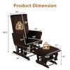 Costway Glider and Ottoman Cushion Set Wooden Baby Nursery Rocking Chair - 3 of 4