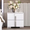 FONTOI Elegant Nightstand with Metal Handle, Classic Design Bedside Table with 2 Drawers for Bedroom, Living Room, White, 17.7"*30.3"*47.2" - 2 of 4