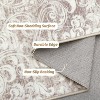 Neutral Area Rug 5x7 Washable, Soft Vintage Damask Distressed Large Bedroom Rug Foldable Indoor Floor Carpet, Boho Abstract Low Pile, Taupe - 3 of 4