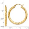 Black Bow Jewelry 3mm x 30mm 14k Yellow Gold Textured Round Hoop Earrings - 4 of 4